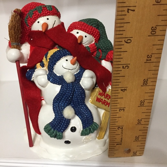 A Family of Snowman, Snow lady  and snow child Plaster Decoration Christmas - Picture 7 of 8